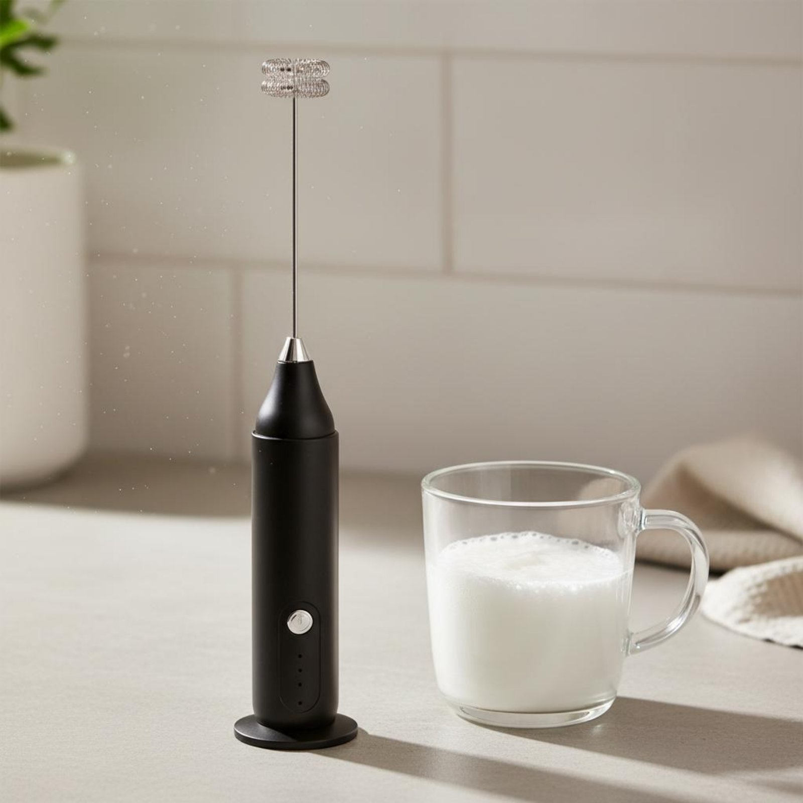 Kitchen Gadgets Mixer - Handheld Milk Frother Fine Foam Milk