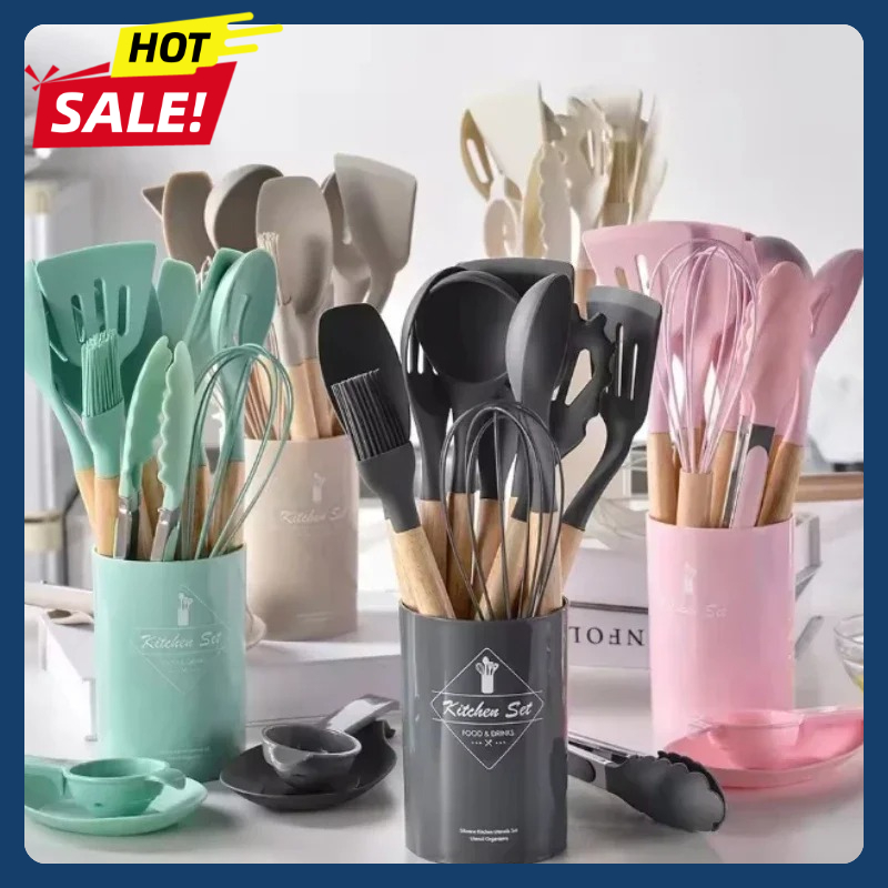 12Pcs Silicone Utensils Set No - Silicone Spatula Set review and price