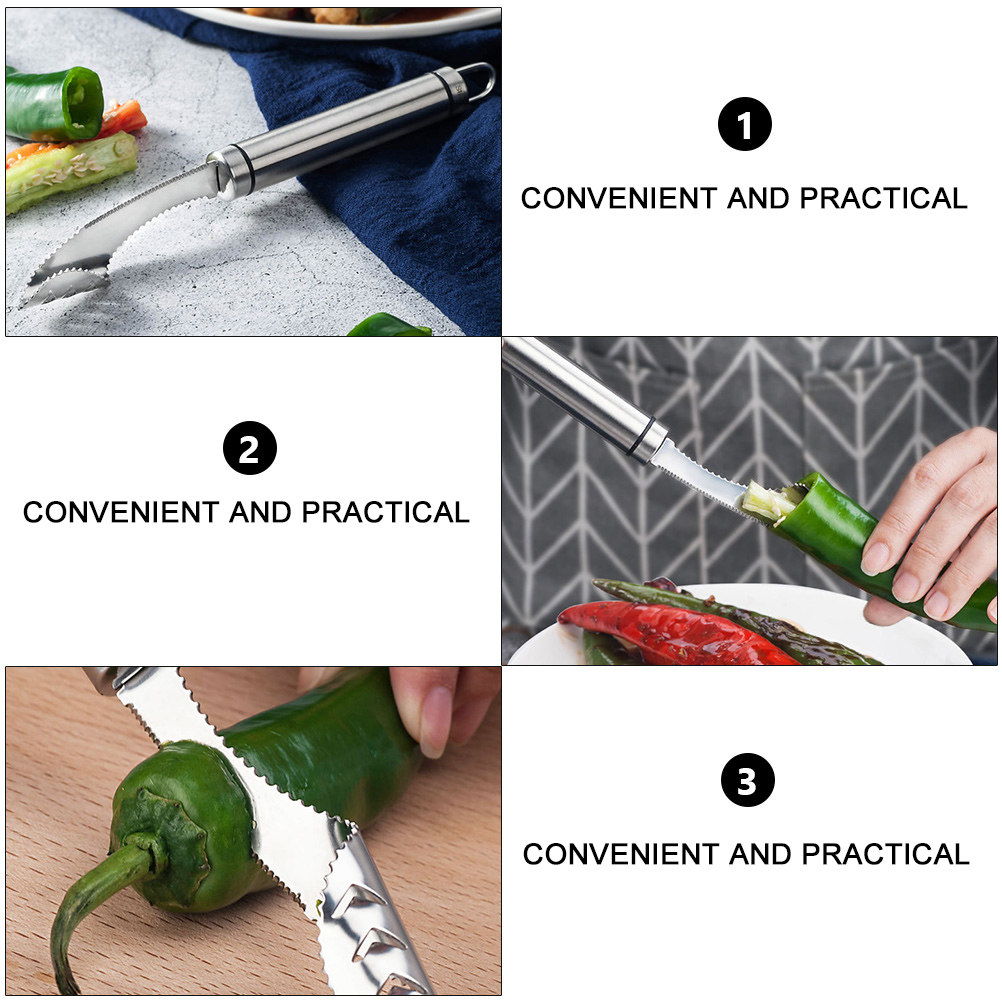 2Pcs Stainless Steel Chili Cor - Kitchen Gadgets & Toys review and price