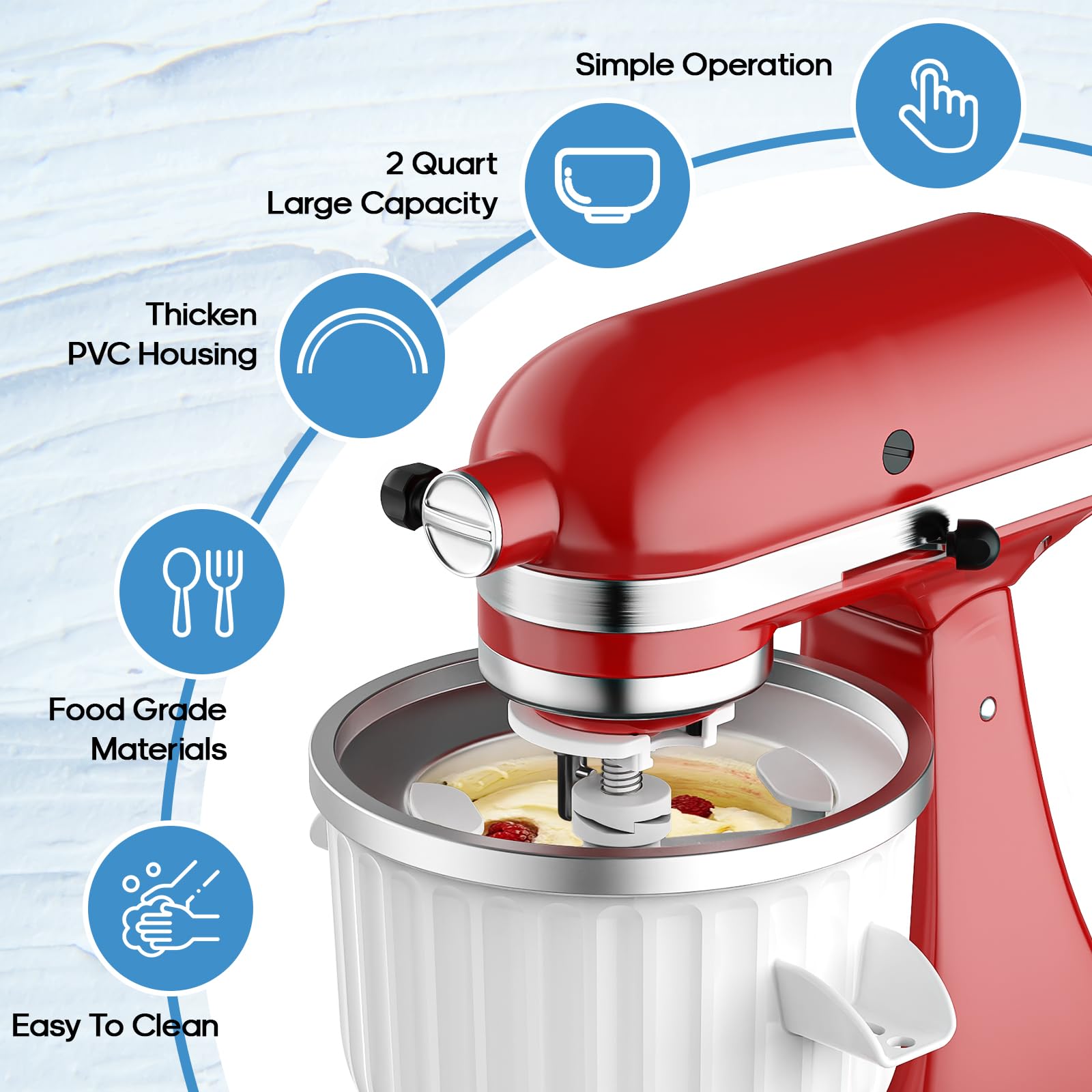 2 Quart Ice Cream Maker Attach - Kitchen Gadgets Mixer review and price
